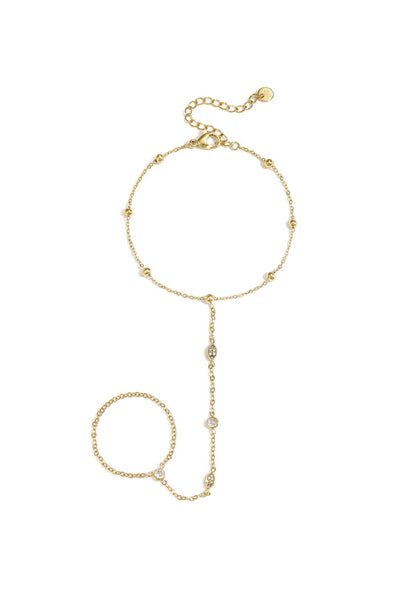 Handchain met ovale steentjes