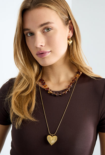 Hartjes kralen ketting