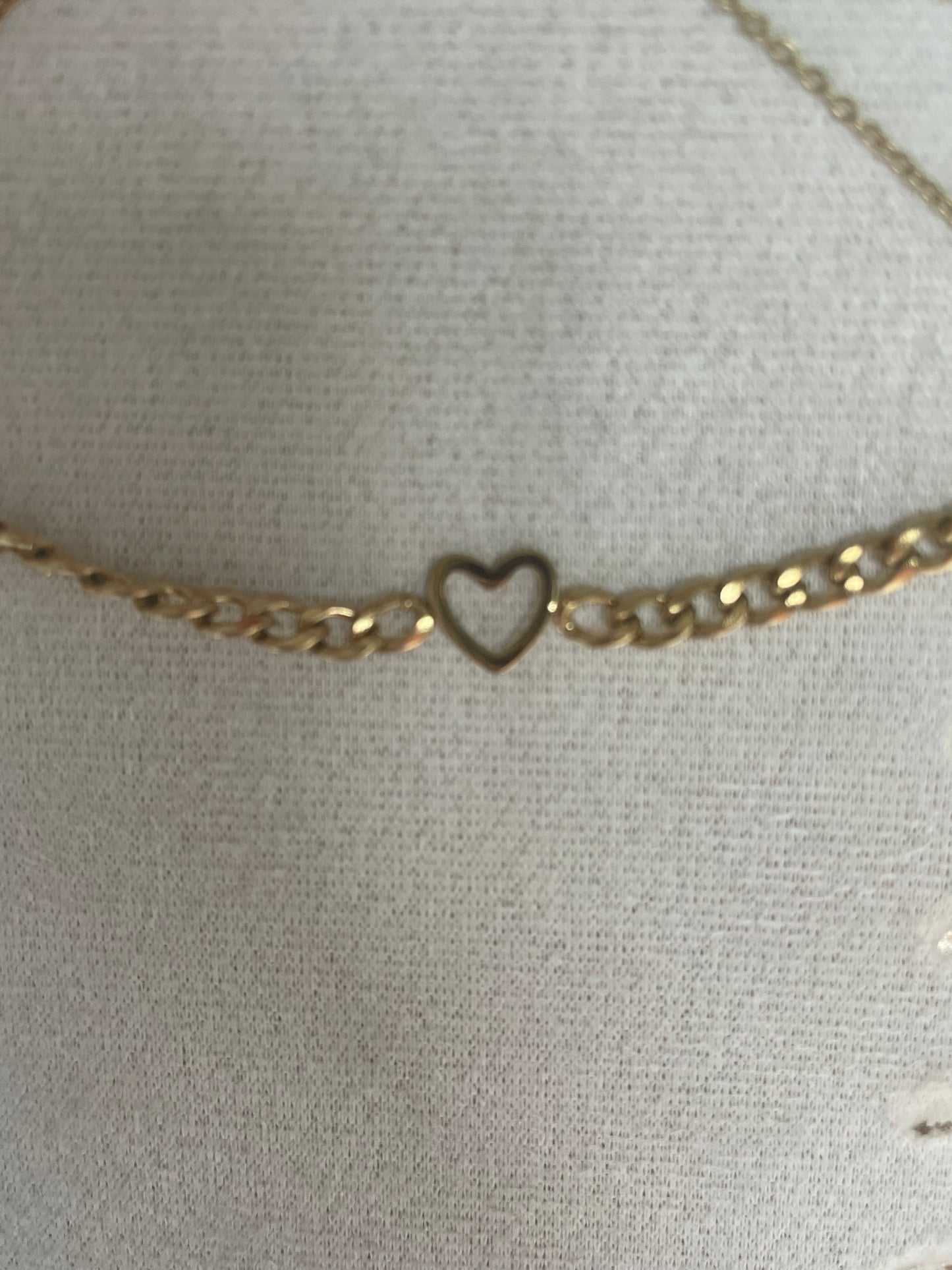 Armband met open hartje goud