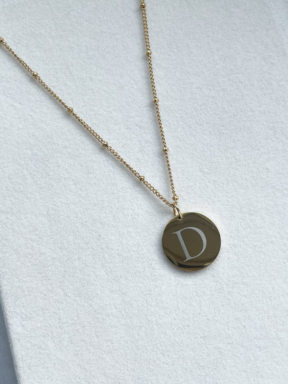 Gegraveerde ketting met initialen goud