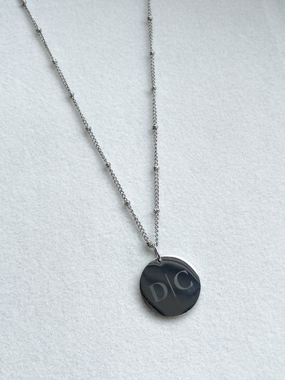 Gegraveerde ketting met initialen zilver