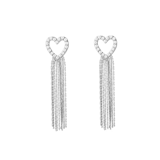 oorbellen love chain zilver