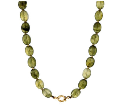Kralen ketting groen met gouden details
