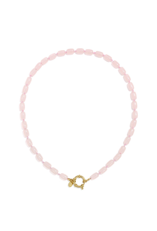 Kralen ketting roze met bootsluiting
