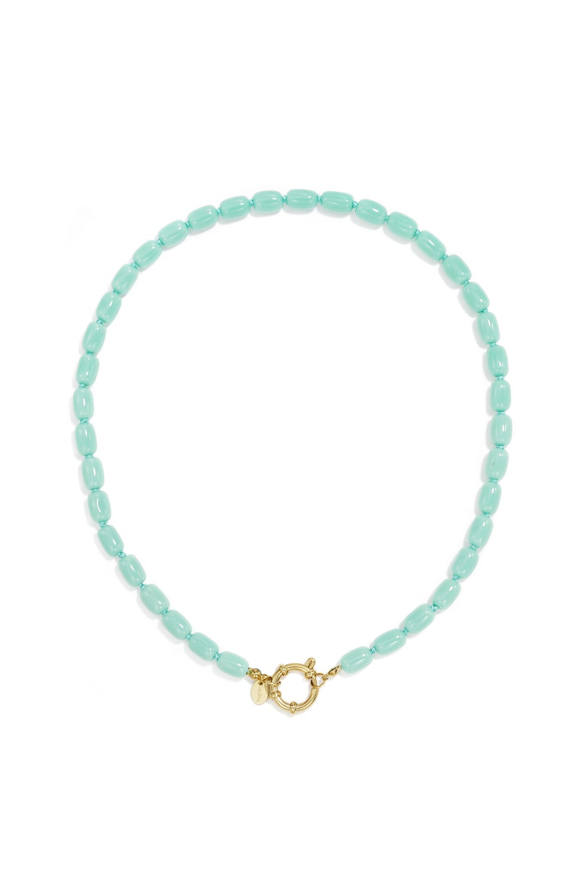 Kralen ketting turquiose met bootsluiting