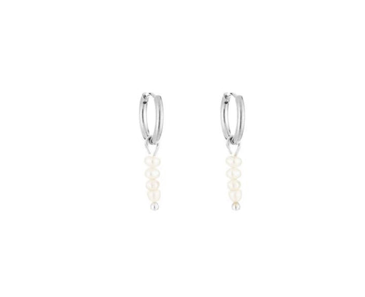 Oorbellen met parels zilver