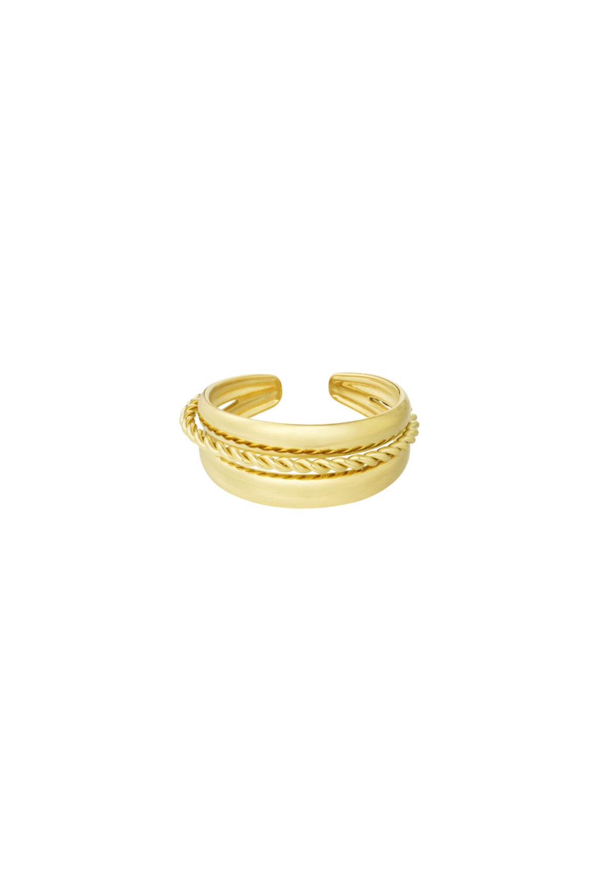 Ring met drie lagen goud