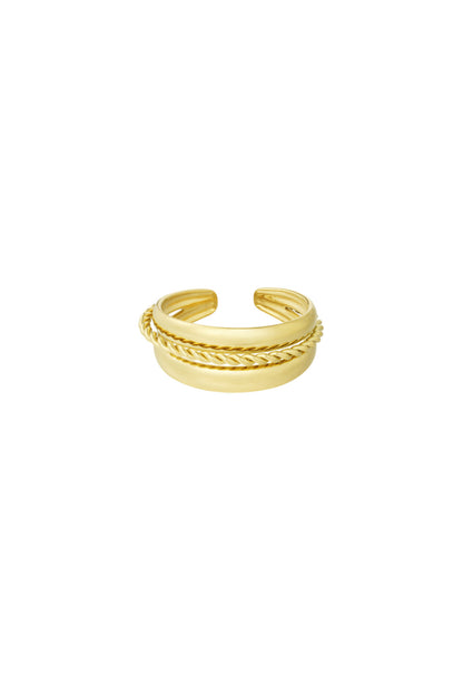 Ring met drie lagen goud