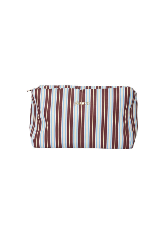 Toillet tas met streepjes licht blauw en bruin