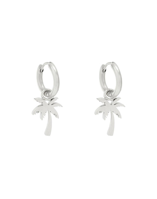 Oorbellen Palm tree zilver