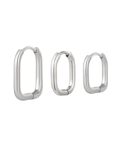Oorbellen triple set zilver