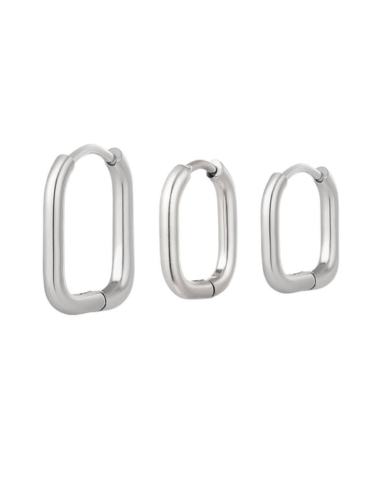 Oorbellen triple set zilver