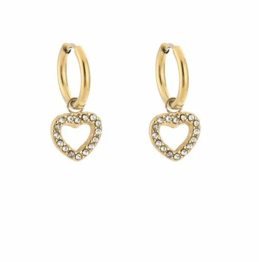 Oorbellen golden heart goud