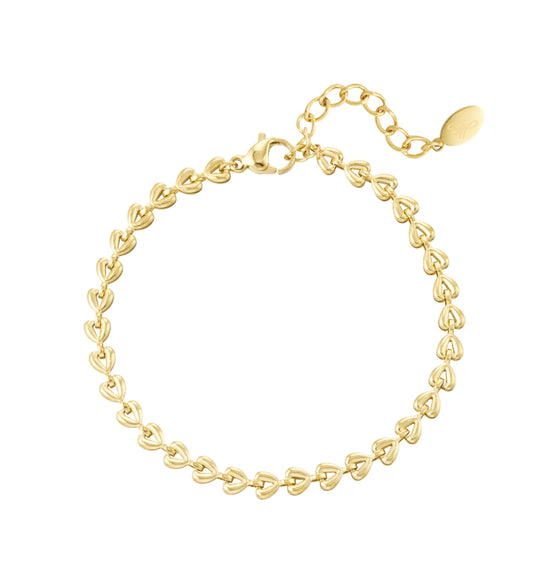 Armband met hartjes chain goud