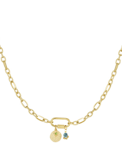 Ketting Sanna green goud