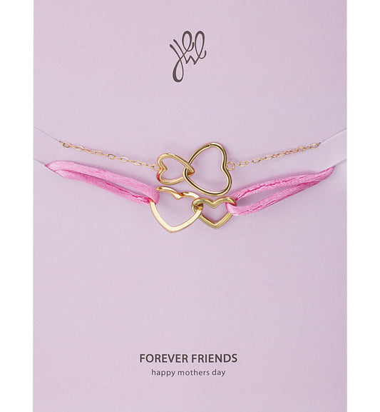 Forever satin armband goud