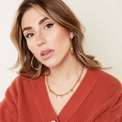 Ketting chunky love goud