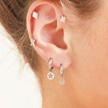 Oorbellen starry zilver