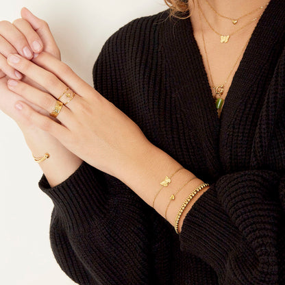Armband vlinder goud