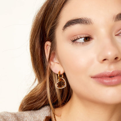 Oorbellen Lissy goud met beige