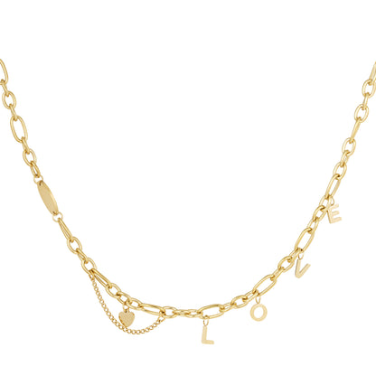 Ketting chunky love goud