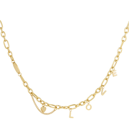Ketting chunky love goud