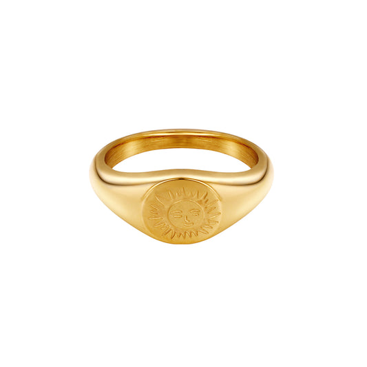 Ring Smiling sun Goud