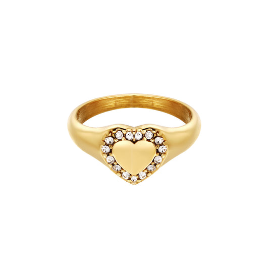 Ring Diamond Heart goud