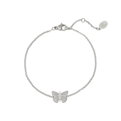 Armband vlinder zilver