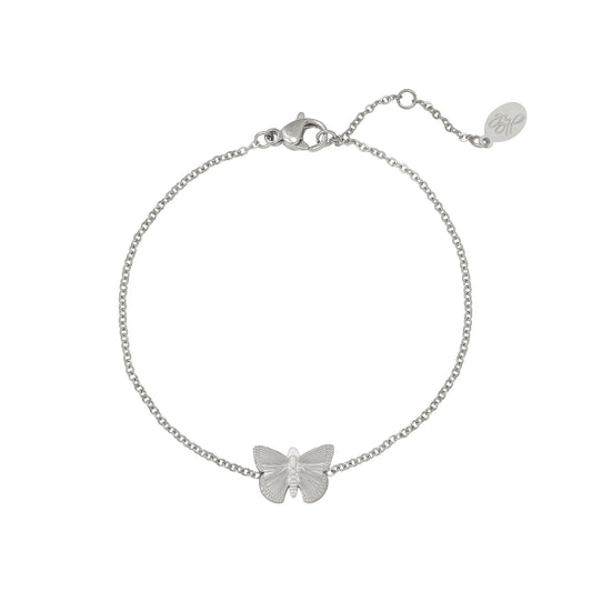 Armband vlinder zilver