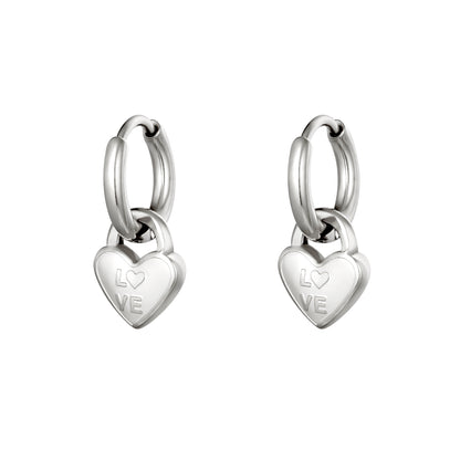 Oorbellen locked love zilver