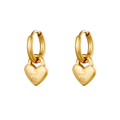 Oorbellen locked love goud