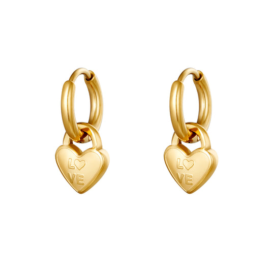 Oorbellen locked love goud