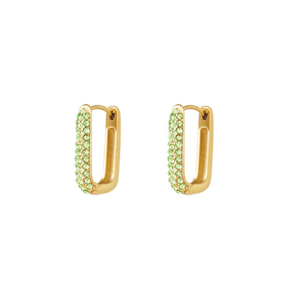 Oorbellen Lizz Goud met Groen