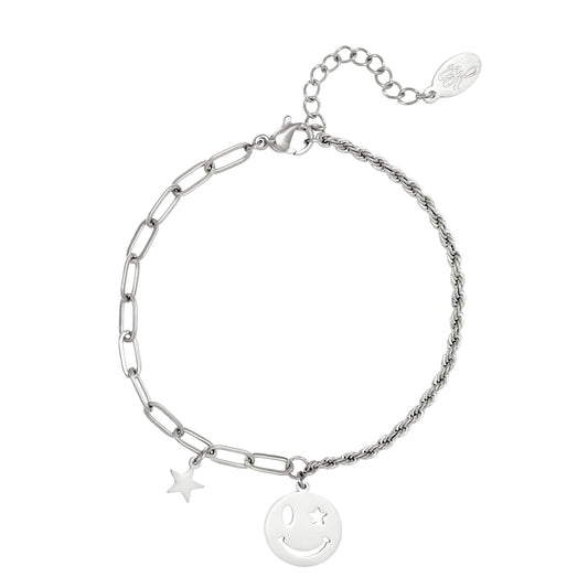 LIMITED EDITON armband smile zilver