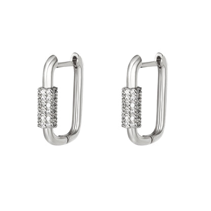 Oorbellen Traingle wit zilver