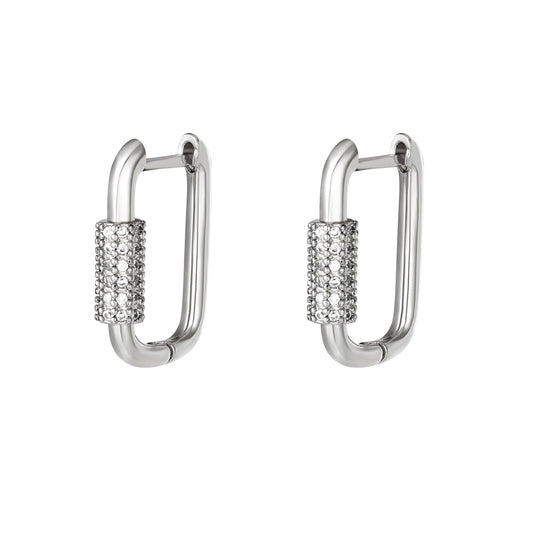 Oorbellen Traingle wit zilver