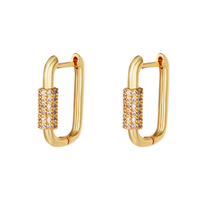 Oorbellen Traingle wit goud