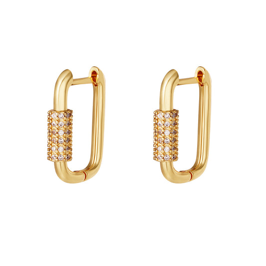 Oorbellen Traingle wit goud