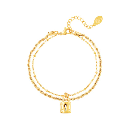 Armband Lock goud