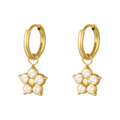 Oorbellen Bloem goud