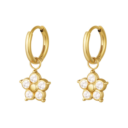 Oorbellen Bloem goud
