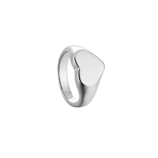 Ring big heart zilver