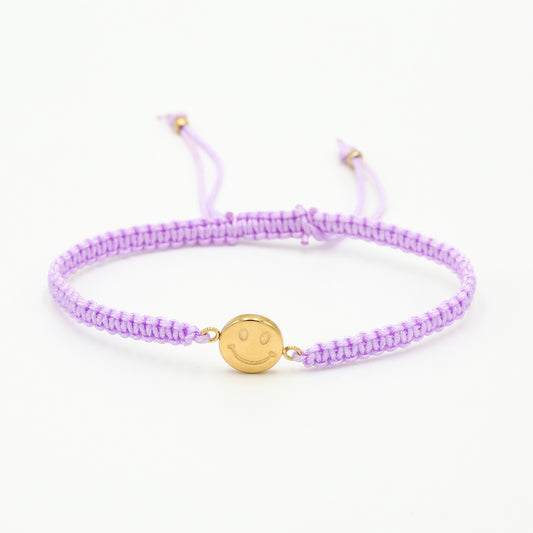Armband Happy face lila (beschadigd)