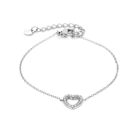 Armband golden heart zilver