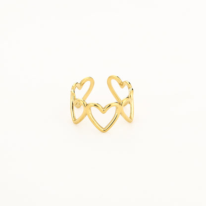 Ring met hartjes goud