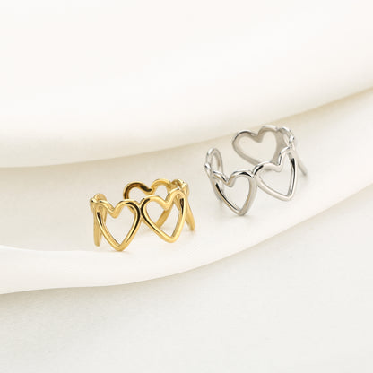 Ring met hartjes goud