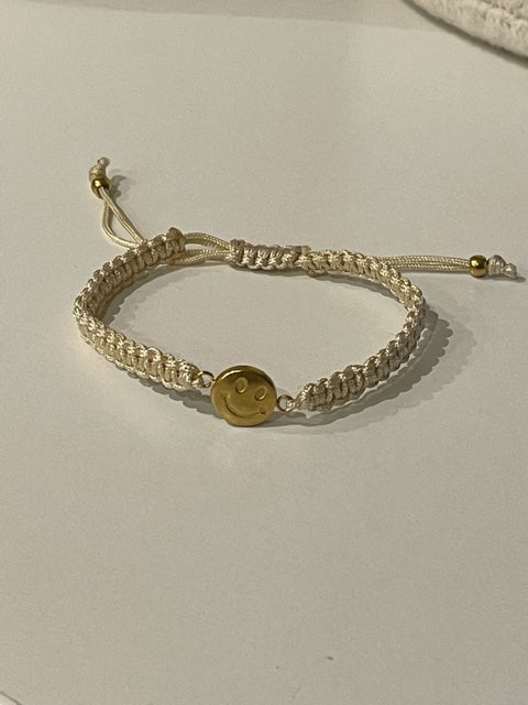 Armband Happy face beige