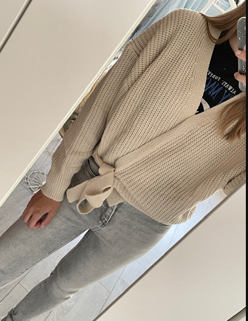Wikkel vest beige