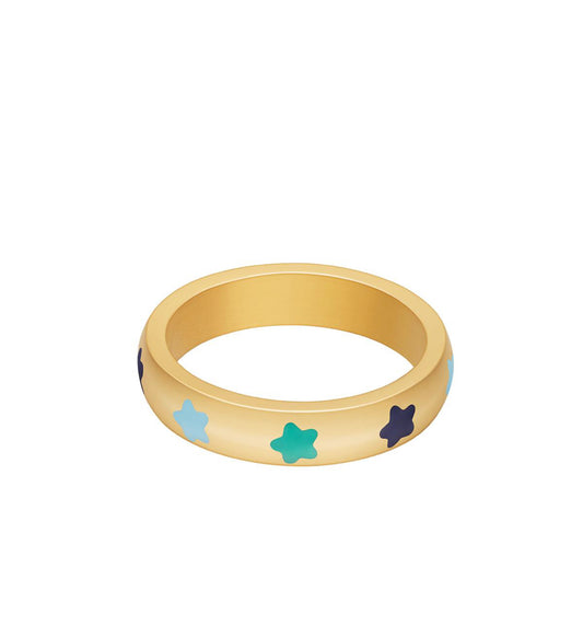 Ring liene blauw goud